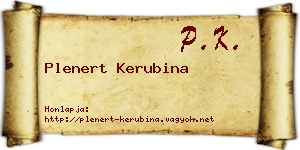 Plenert Kerubina névjegykártya